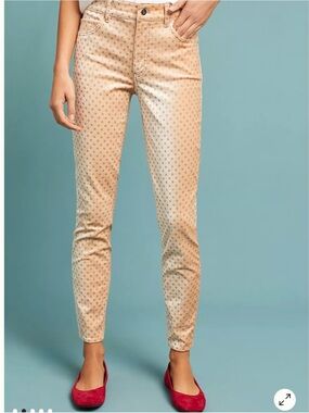 Pilcro and the Letterpress high-rise skinny ankle  Polka Dot Cropped Jeans Sz 28